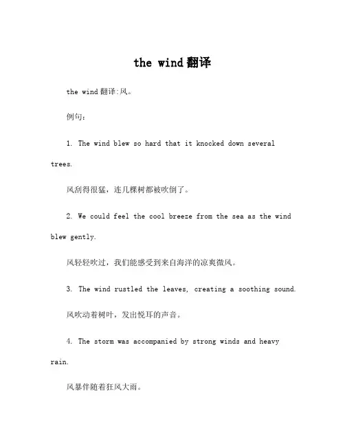 the wind翻译