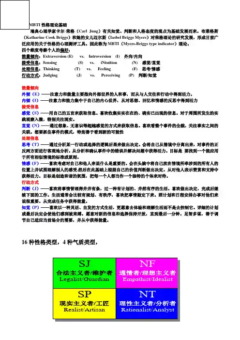 MBTI性格理论基础