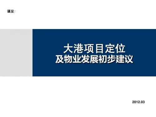 2012江苏镇江大港项目定位及物业发展初步