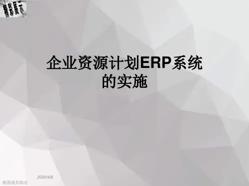企业资源计划ERP系统的实施