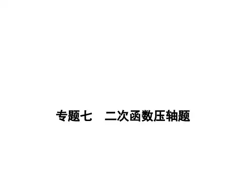 专题7 二次函数压轴题