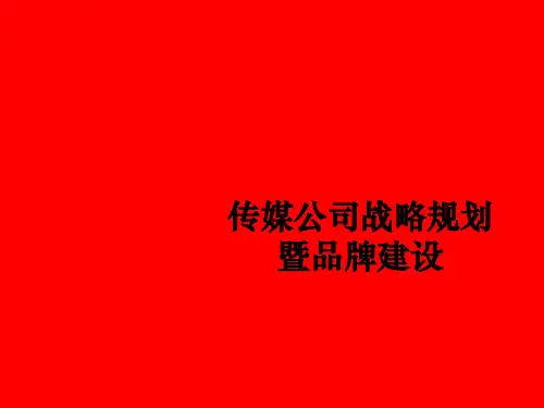 传媒公司战略规划暨品牌建设