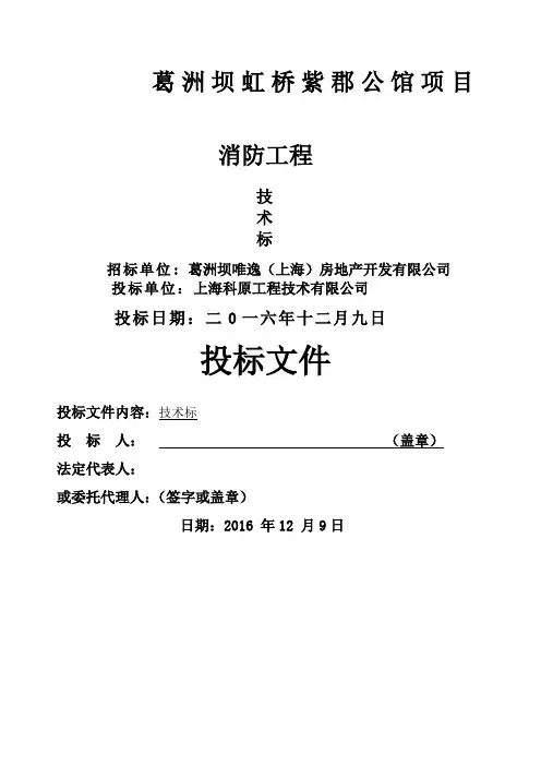 投标书 技术标 