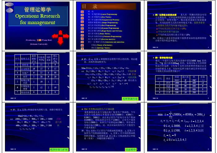 运筹学(I类) 王緌 第三版第一章