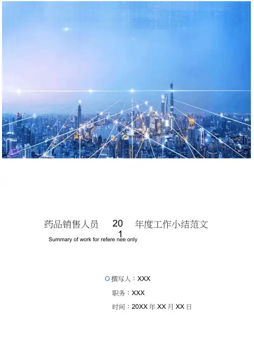 药品销售人员2018年度工作小结范文