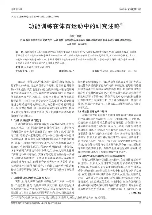 功能训练在体育运动中的研究述略