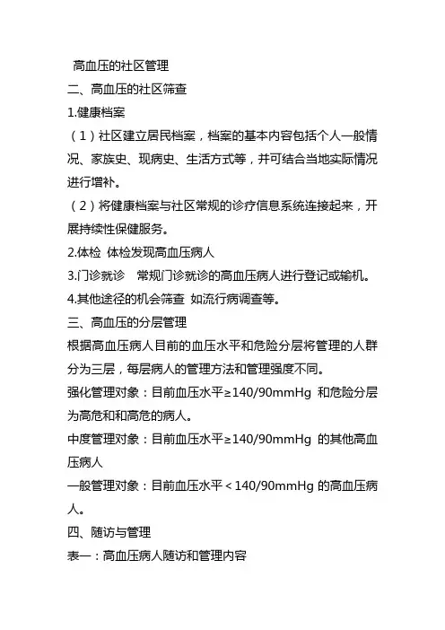 高血压的社区管理
