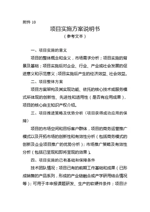 项目实施说明书