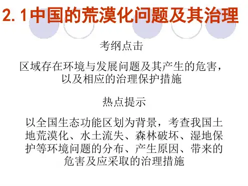 中国的荒漠化问题及治理