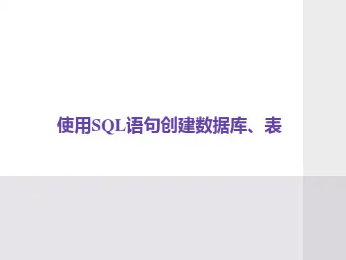 使用SQL语句创建数据库创建表