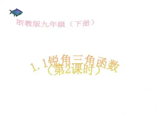 【浙教版】九年级下:1.1《 锐角三角函数(第2课时)》ppt课件