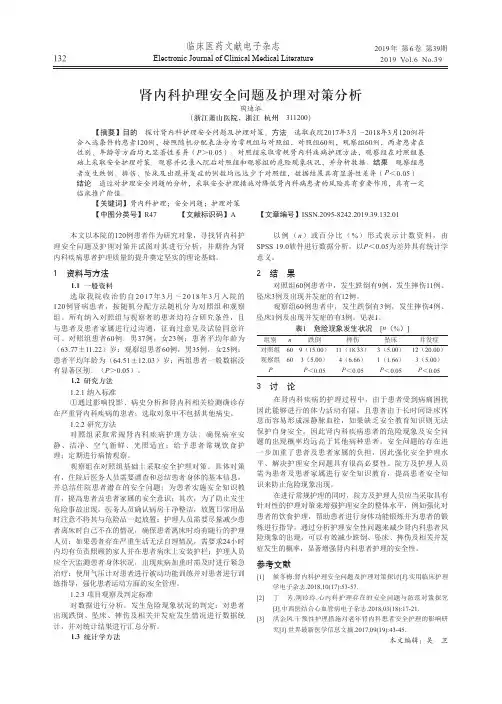 肾内科护理安全问题及护理对策分析