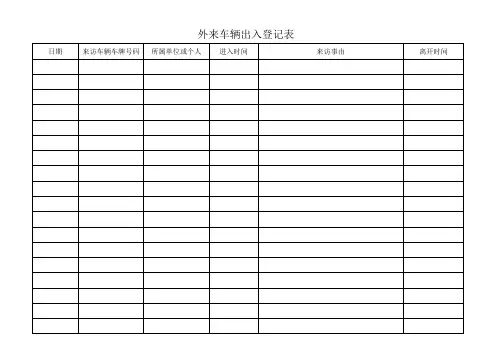 外来车辆出入登记表(1)
