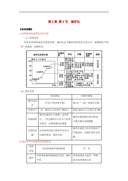 高一地理 第2章 第3节 城市化暑假作业(含解析)