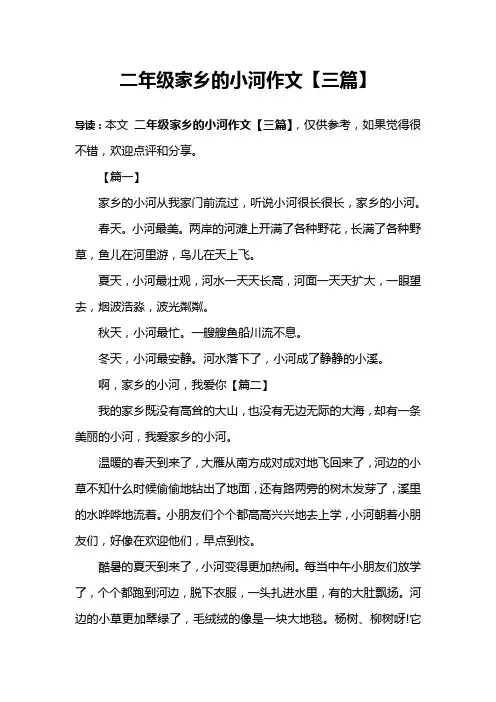 二年级家乡的小河作文【三篇】