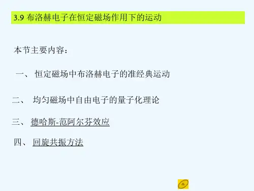 孙会元固体物理基础第三章能带论课件3.9 布洛赫电子在恒定磁场作用下的运动