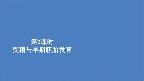 2019_2020高中生物专题3胚胎工程3.1第2课时受精与早期胚胎发育课件新人教版选修3