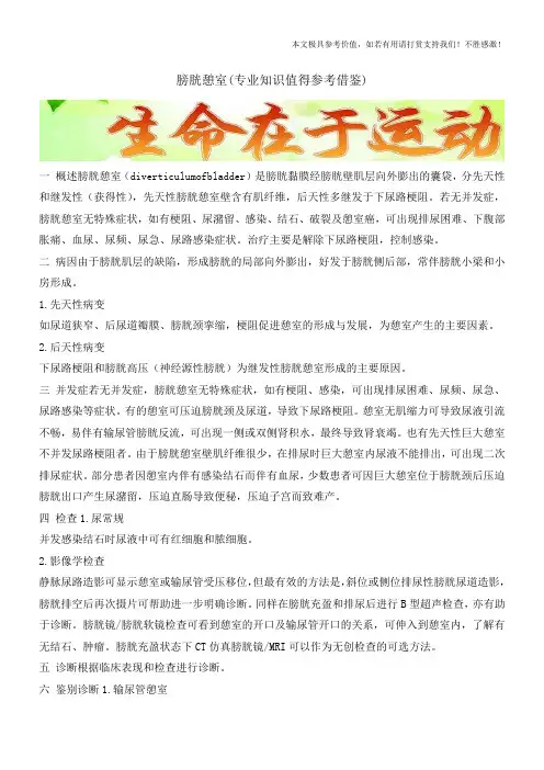 膀胱憩室(专业知识值得参考借鉴)