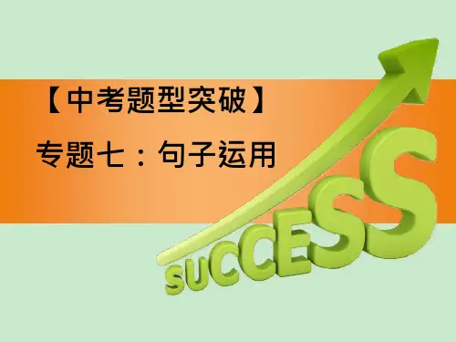【中考英语题型突破】专题七:句子运用