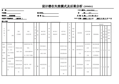 DFMEA案例(机械)