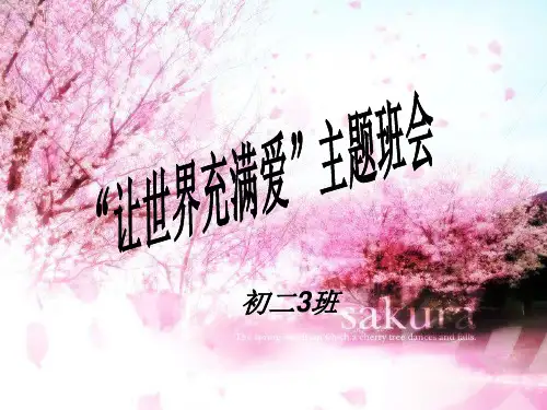 让世界充满爱主题班会