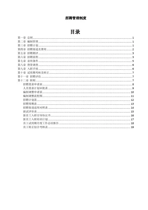 招聘管理制度