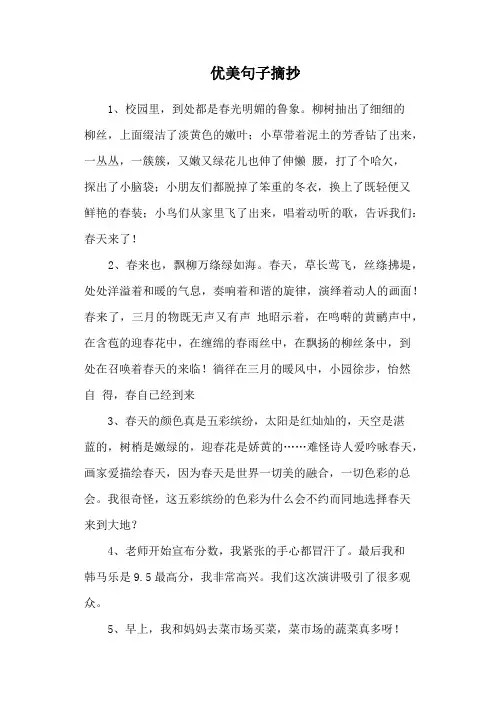 优美句子摘抄 2