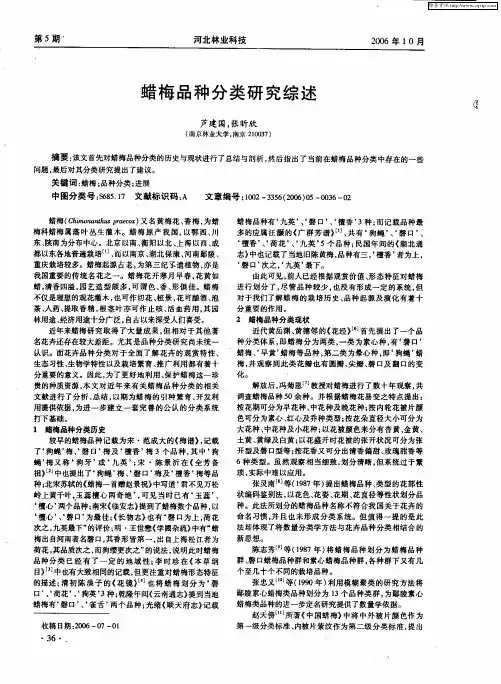蜡梅品种分类研究综述