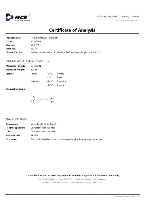 Hexamethonium_Bromide_COA_16722_MedChemExpress