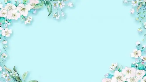 湖蓝小清新花蝴蝶动态ppt通用模板