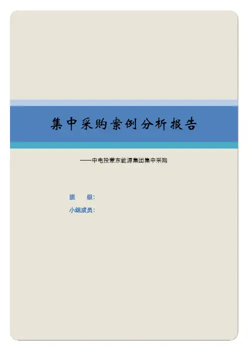 集中采购案例分析报告