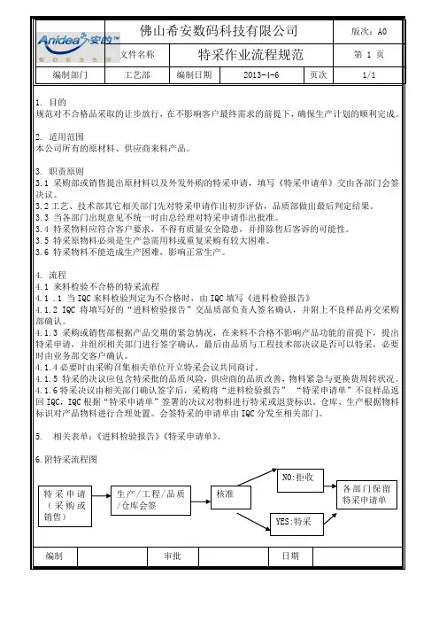 特采作业流程规范1