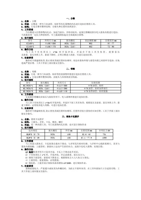 井下作业常用工具20件 2