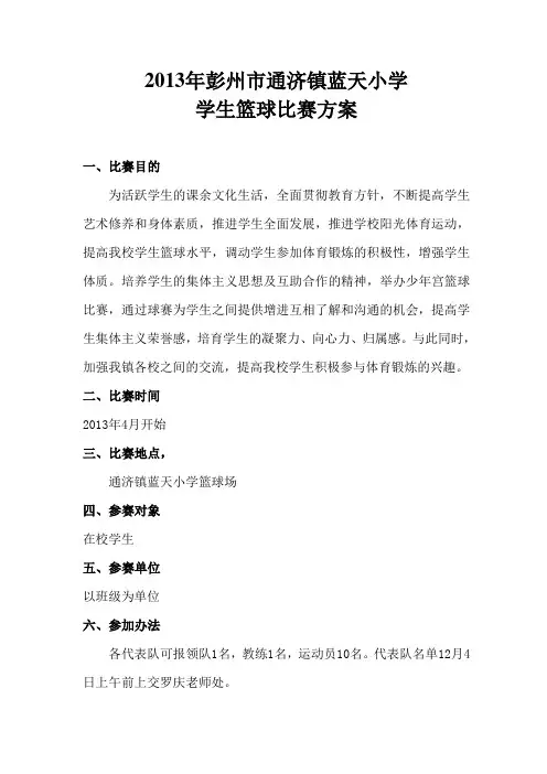 篮球比赛方案