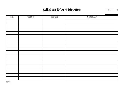 法律法规及其它要求查询记录表