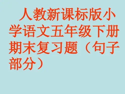 五年级语文下册期末句子复习PPT