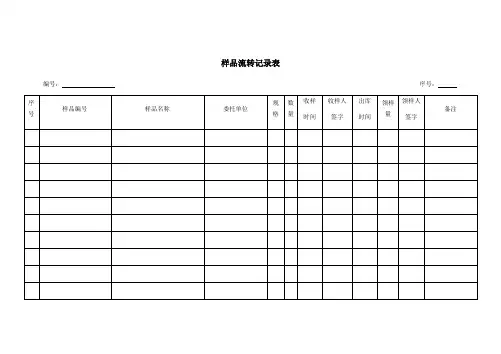 样品管理表格