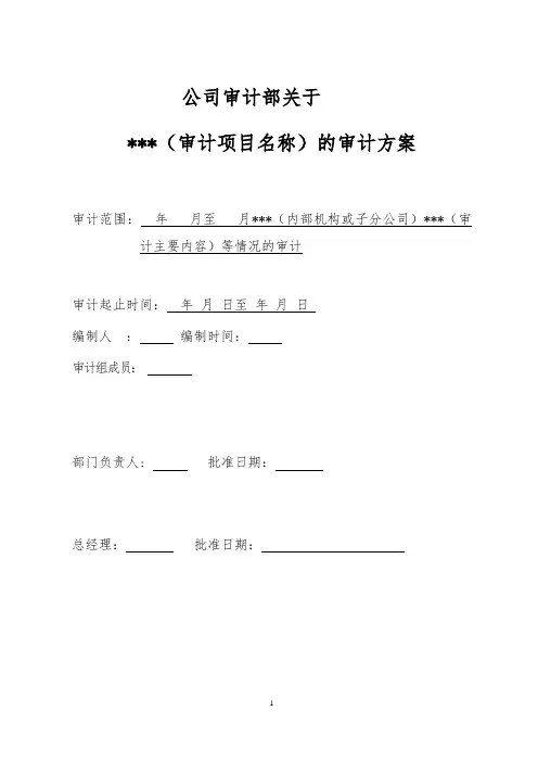 内部审计方案