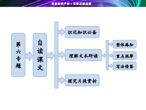 2013-2014学年高二语文苏教版选修《现代散文选读》课件：第6专题  自读课文 假如我有九条命
