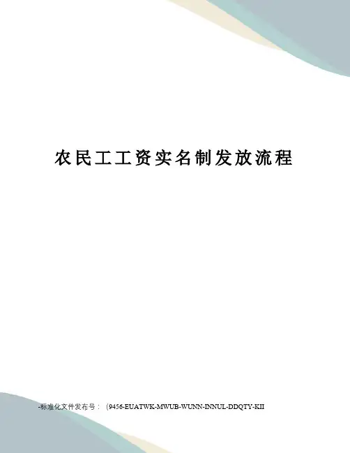 农民工工资实名制发放流程