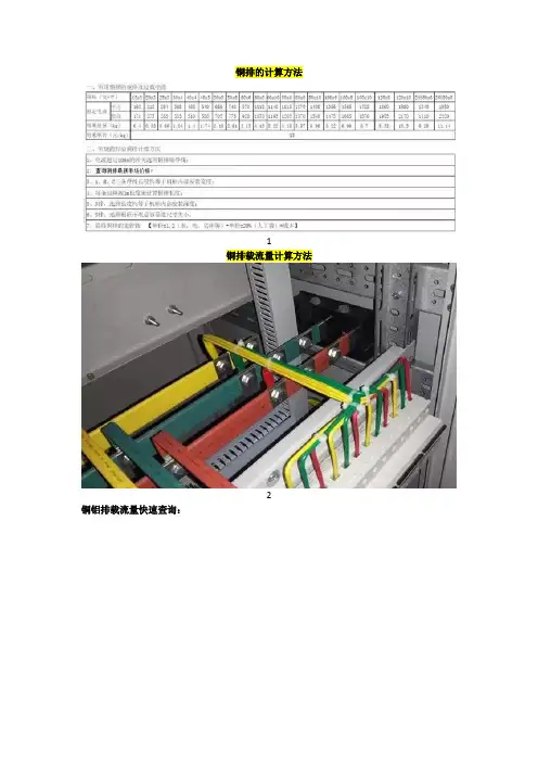 【必藏】铜排计算方法、载流量计算方法、折弯经验计算表及高压柜铜排计算方法