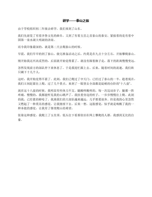 研学——泰山之旅