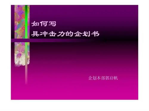 康师傅如何写具冲击力的企划书.ppt