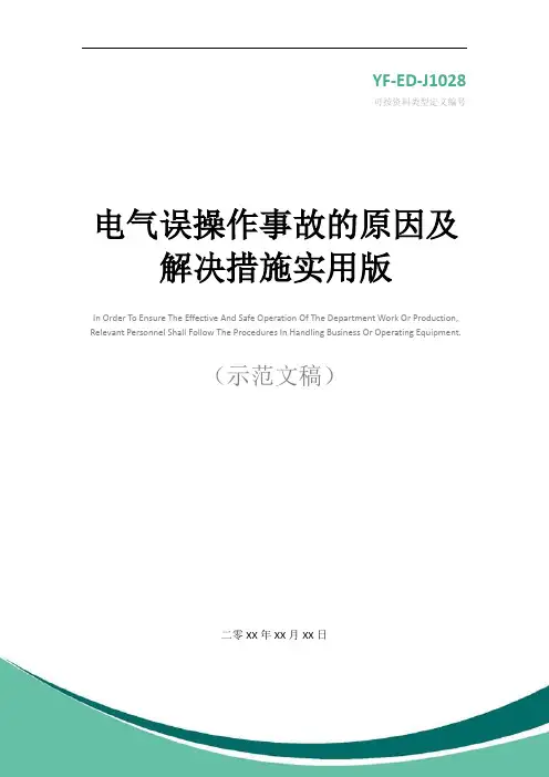 电气误操作事故的原因及解决措施实用版
