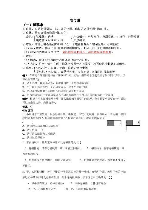 电与磁知识点复习