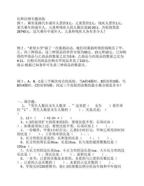 比和比例专题训练