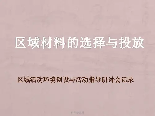 幼儿园:《小区域 大学问》——区域活动环境创设与活动指导研讨会课件