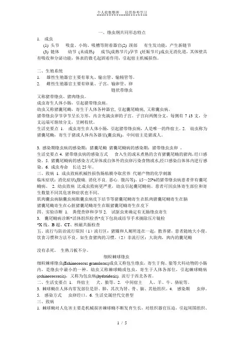 绦虫线虫寄生虫