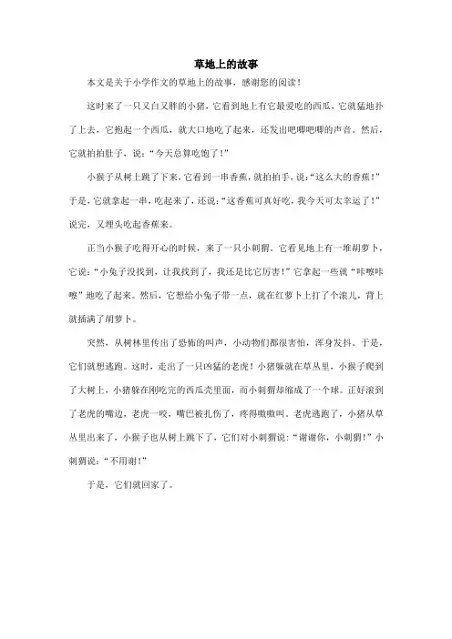 草地上的故事_小学作文
