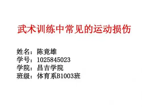 武术训练中常见的运动损伤